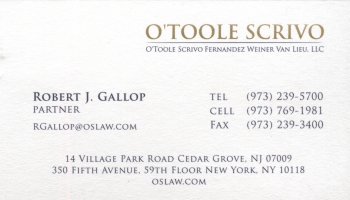 Robert Gallop - O'Toole, Scrivo, Fernandez, Weiner, Van Liew, LLC | ATTORNEY AT LAW<BR>PERSONAL INJURY & EMPLOYMENT
PERSONAL INJURY LAW
EMPLOYMENT LAW
