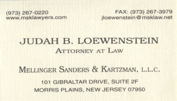 Judah B. Loewenstein - Mellinger Kartzman. LLC | ATTORNEY AT LAW<BR>BANKRUPTCY